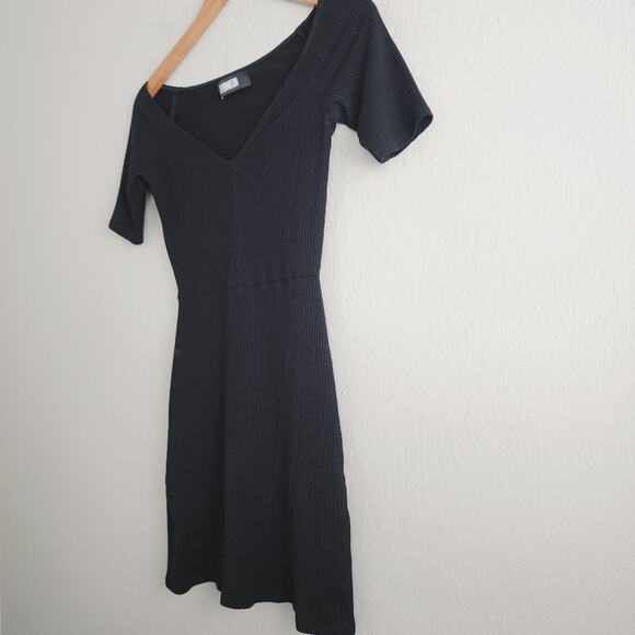 Reformation Eco Rib Ribbed Knit Bodycon Mini Dress Black Small - Picture 4 of 10